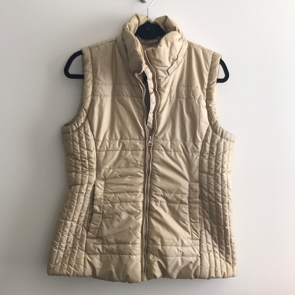 New York and Company Gold Vest w/ Removable Hood
